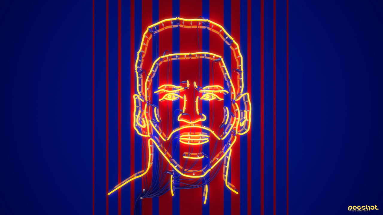 Lionel Messi 3D neon