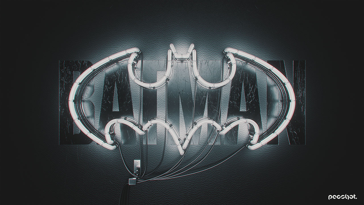 Batman Neon 3D Logo Animation